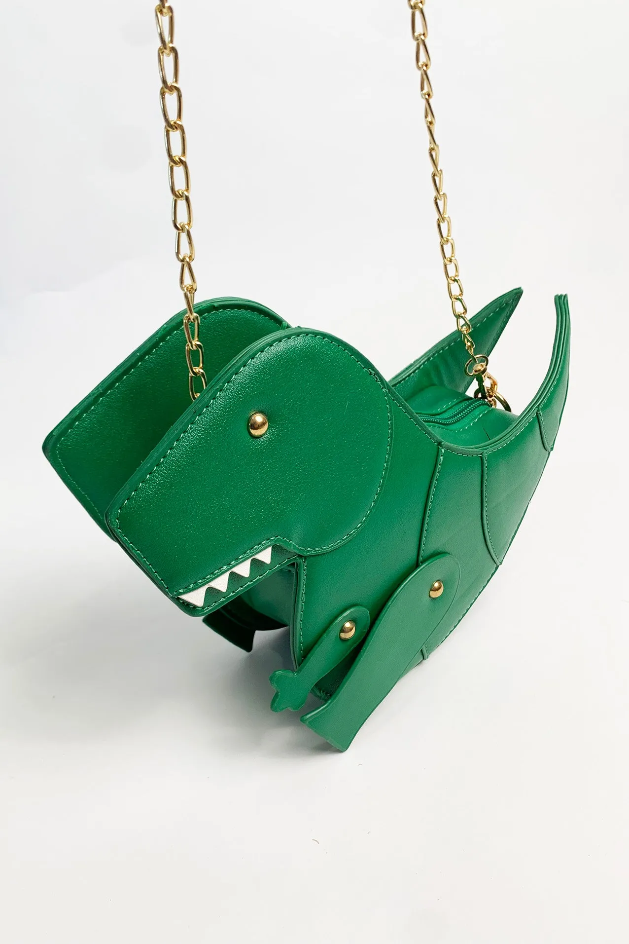 Green dinosaur handbag