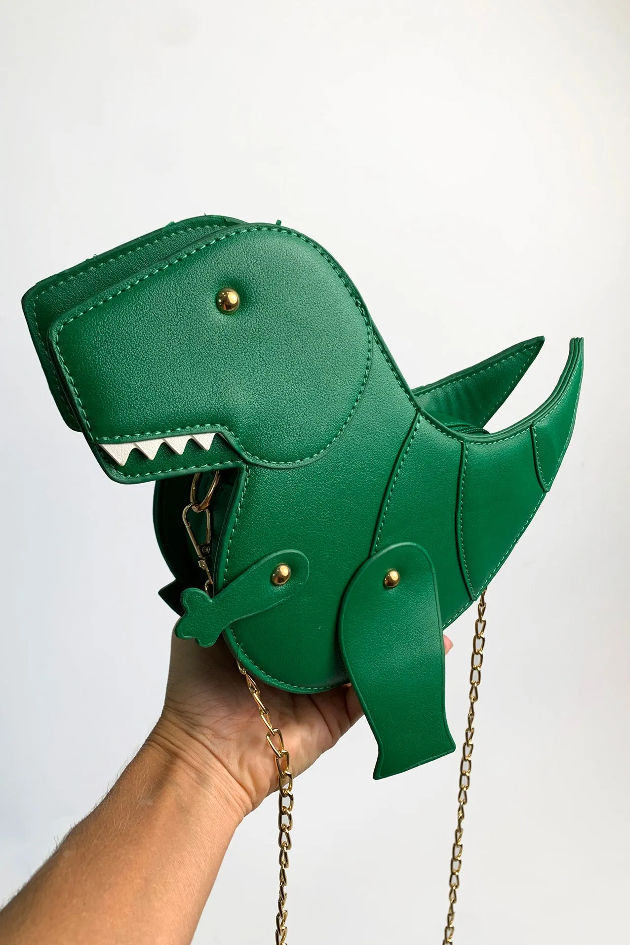 Green dinosaur handbag