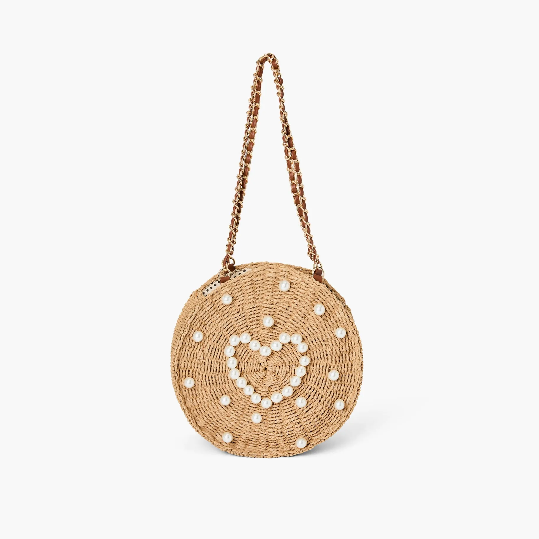 Hobo Style Circular Raisa Pearl Straw Tote Purse