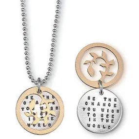 Kathy Bransfield Be The Change Gandhi Quote Necklace