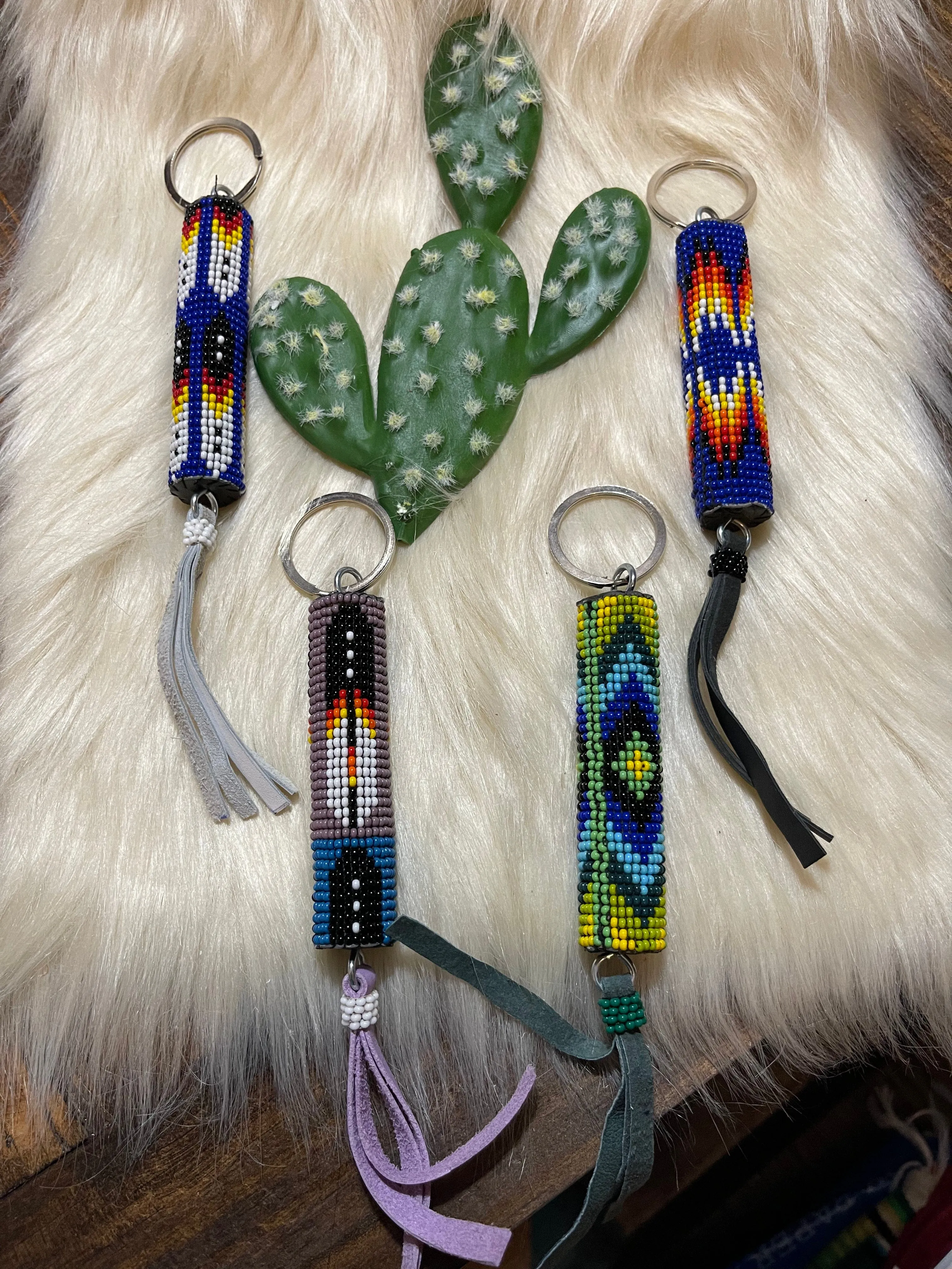 Large SOUTHWEST BEADED KEYCHAIN or PURSE PULL