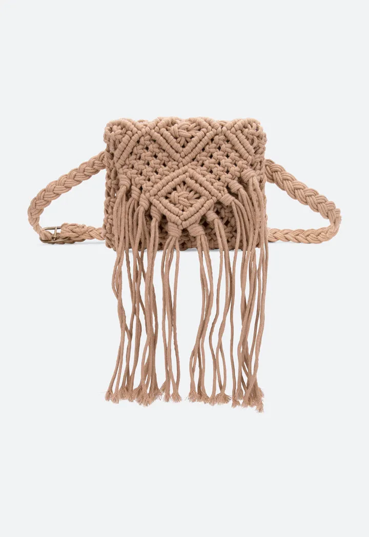 Macram Tassel Sling Bag