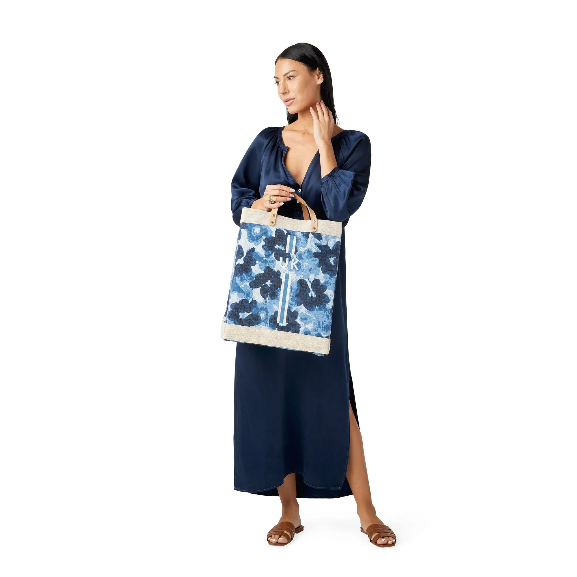 Market Bag in Indigo Bloom by Liesel Plambeck