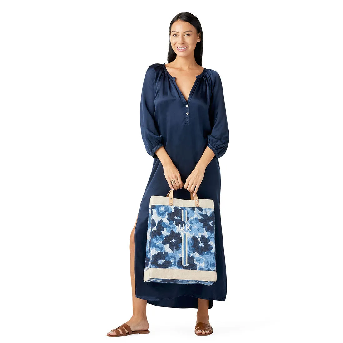 Market Bag in Indigo Bloom by Liesel Plambeck