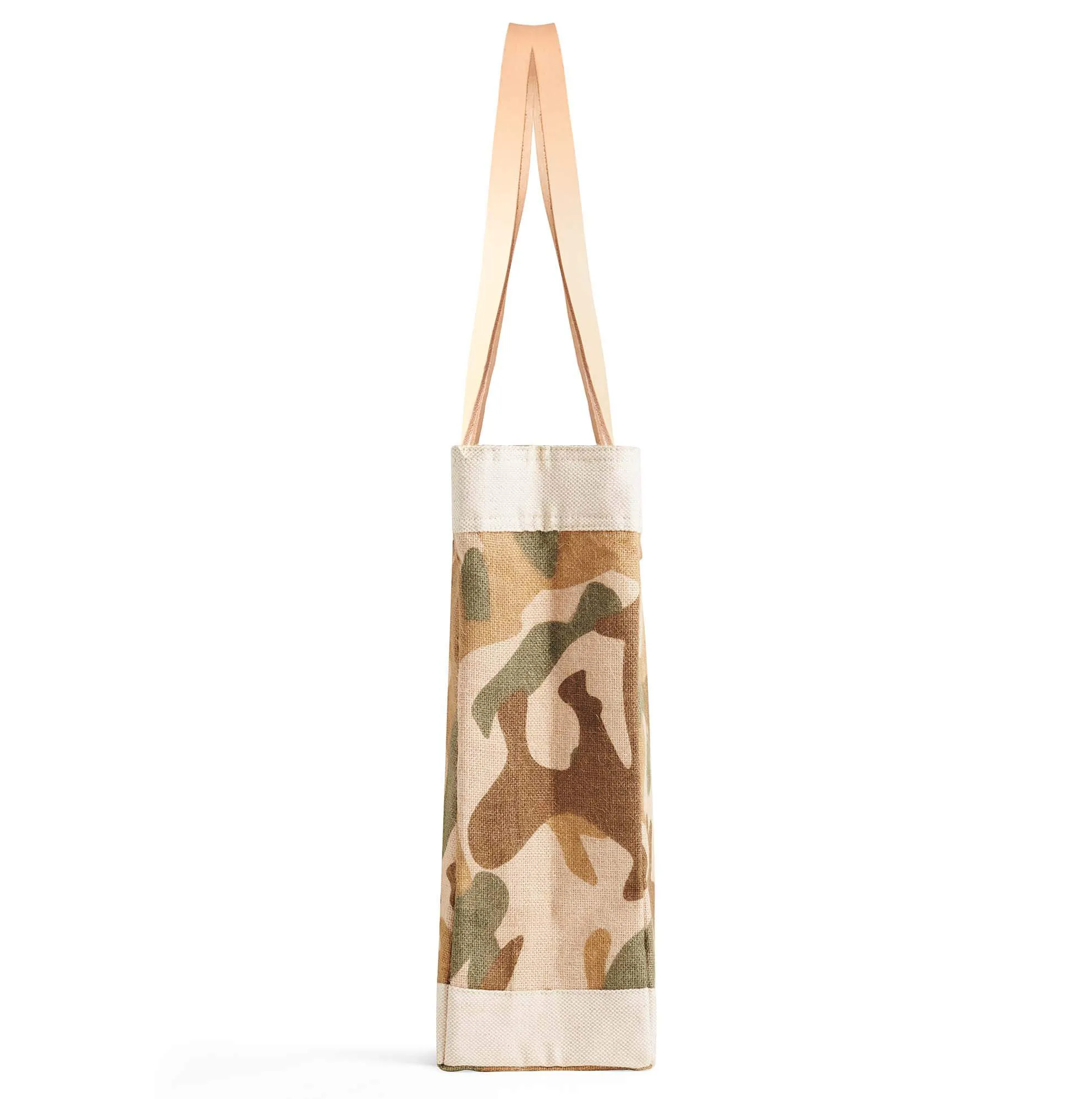 Market Tote in Safari with Black Monogram