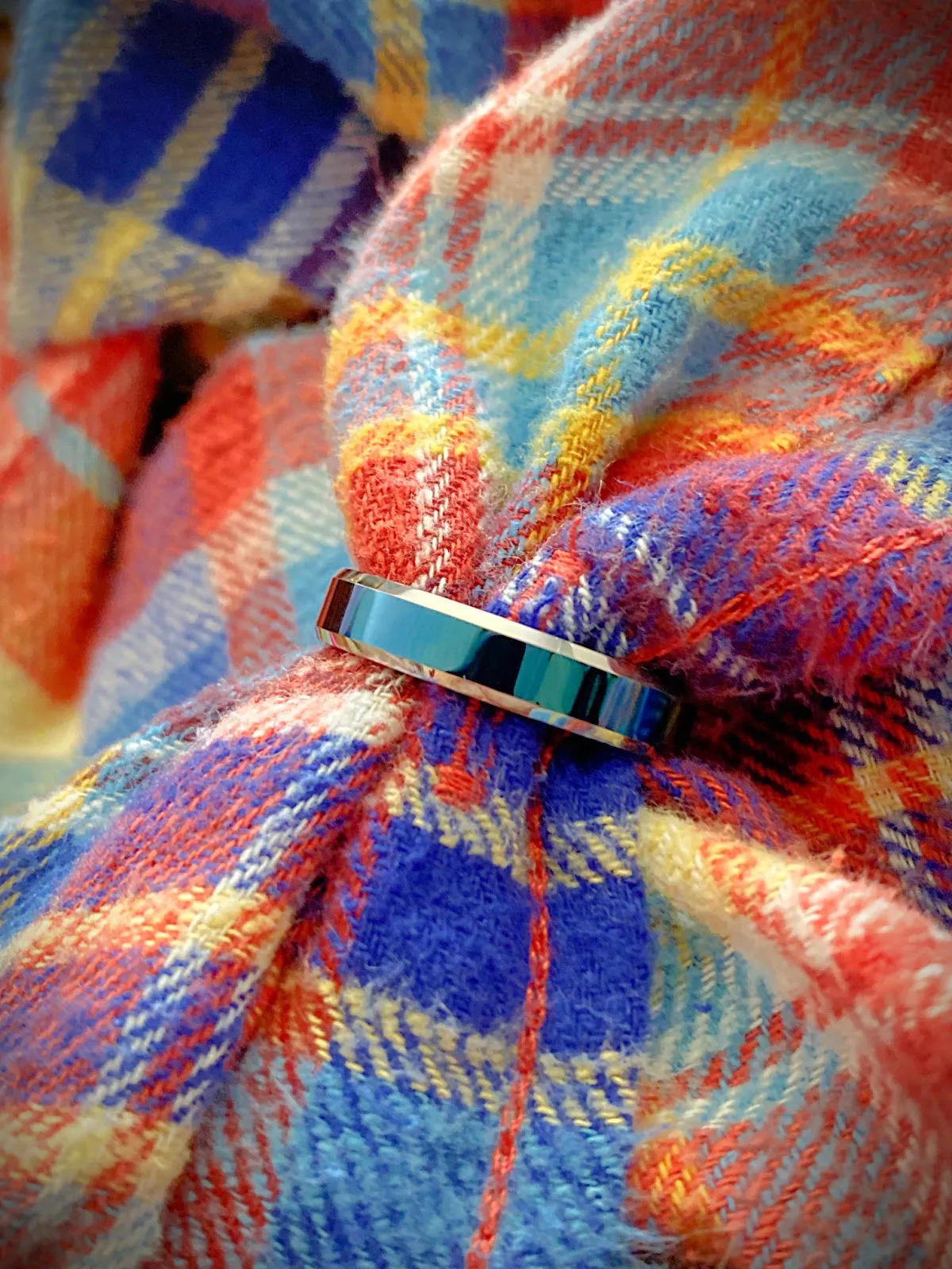 Metallic Blue Tungsten Band