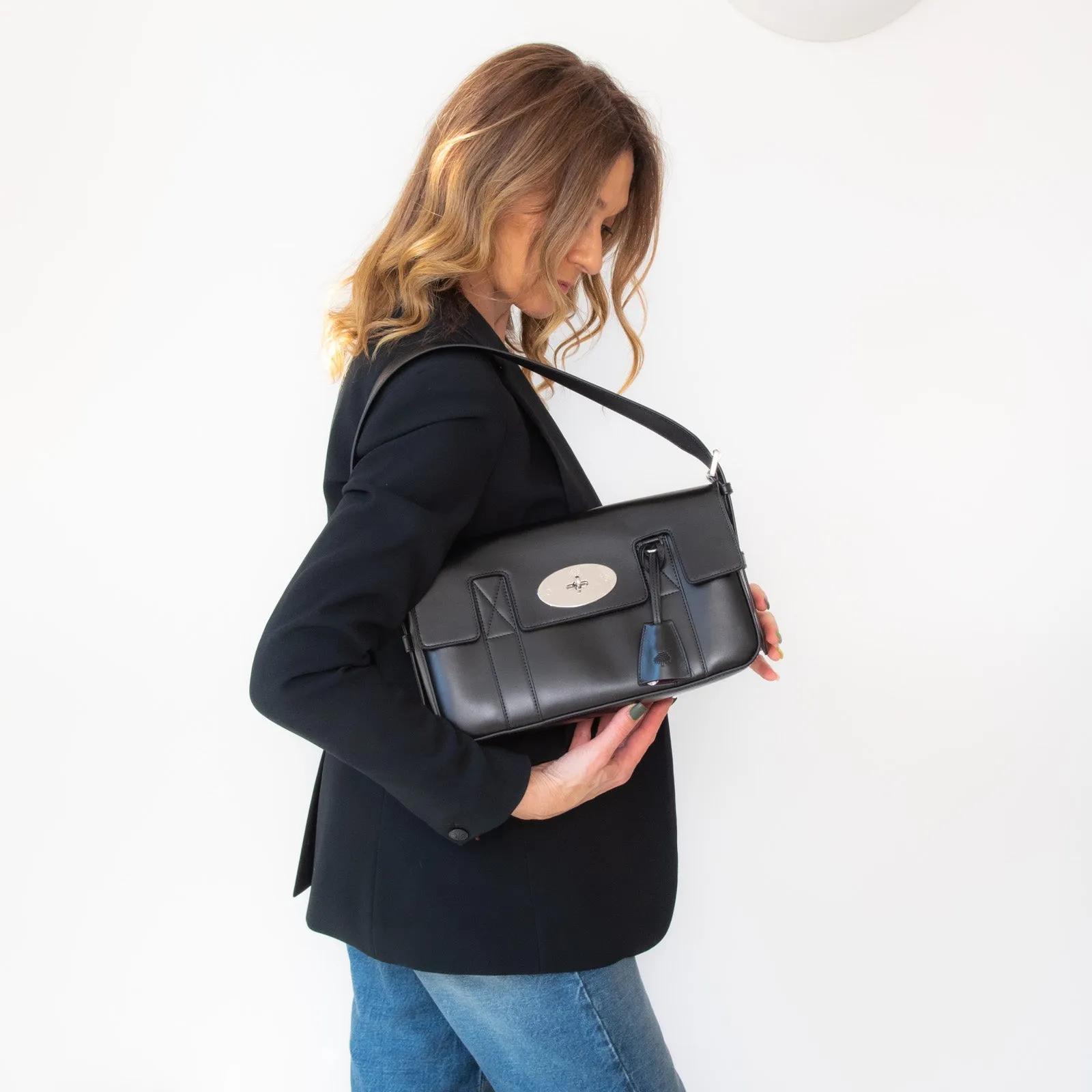 Mulberry Black Leather East West Bayswater Bag