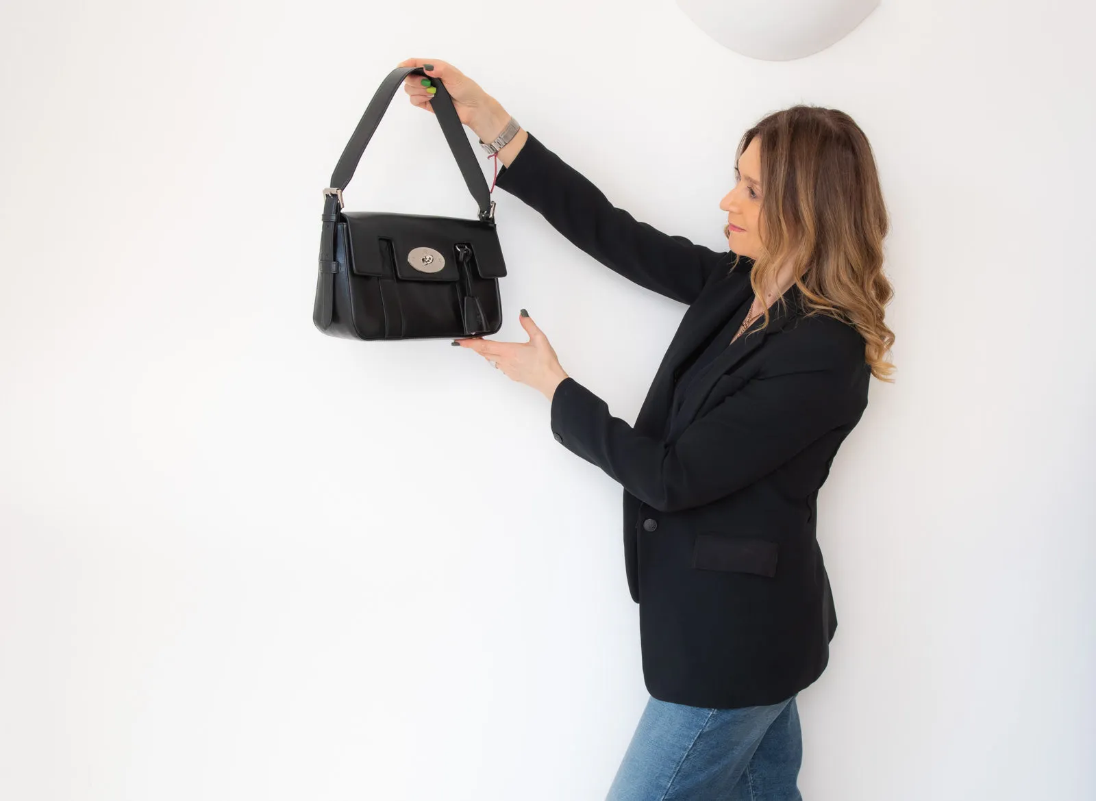 Mulberry Black Leather East West Bayswater Bag