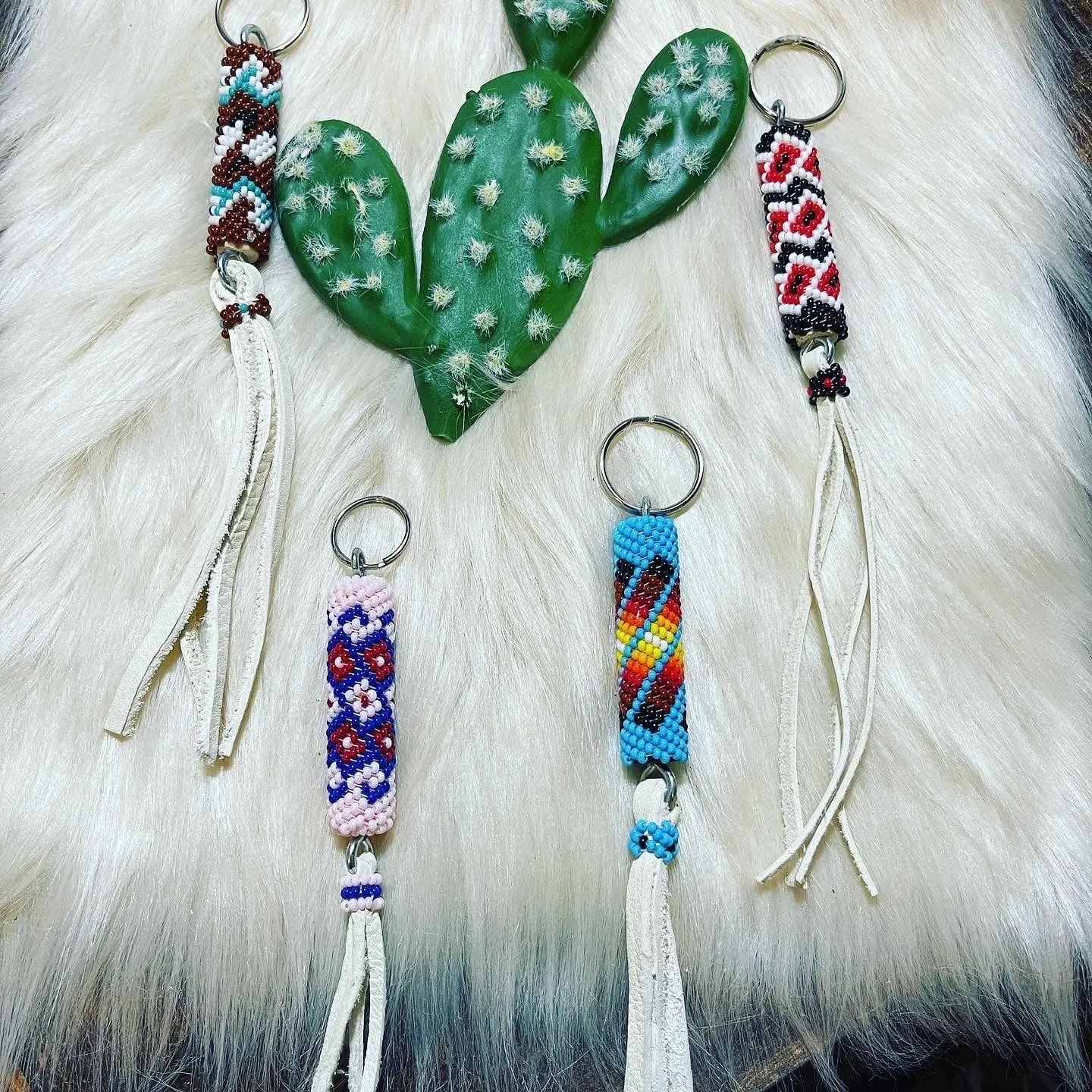 Navajo handmade BEADED KEYCHAIN or PURSE PULL