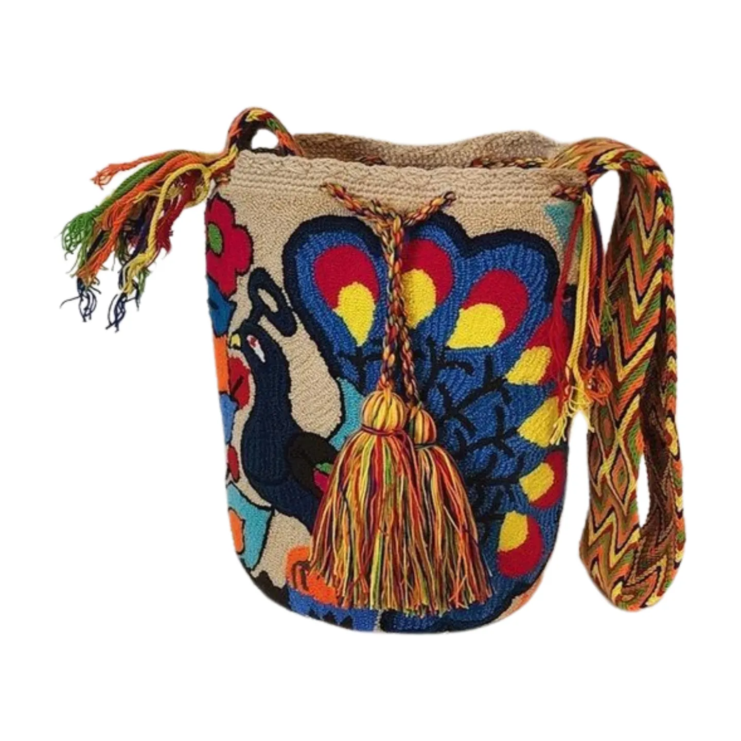 Oaklyn Large Handmade Punch-needle Wayuu Mochila Bag