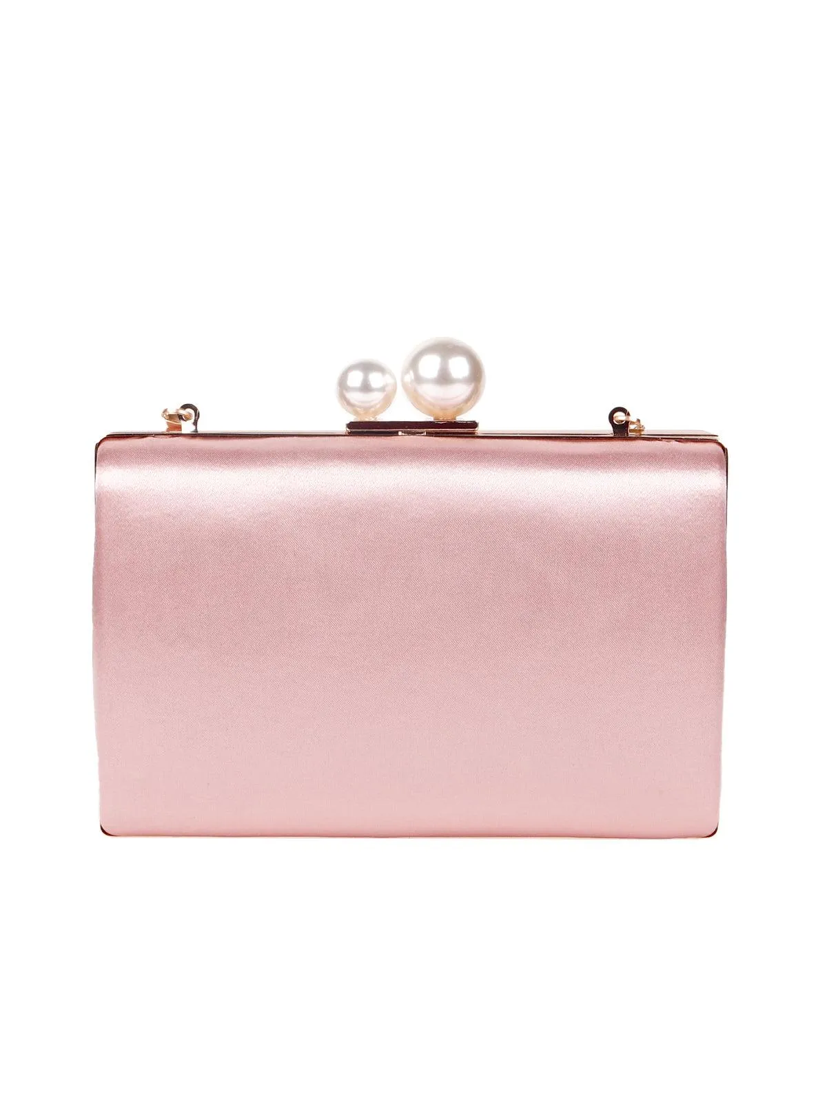 Odette Baby Pink Pleated Clutch / Sling Bag For Women