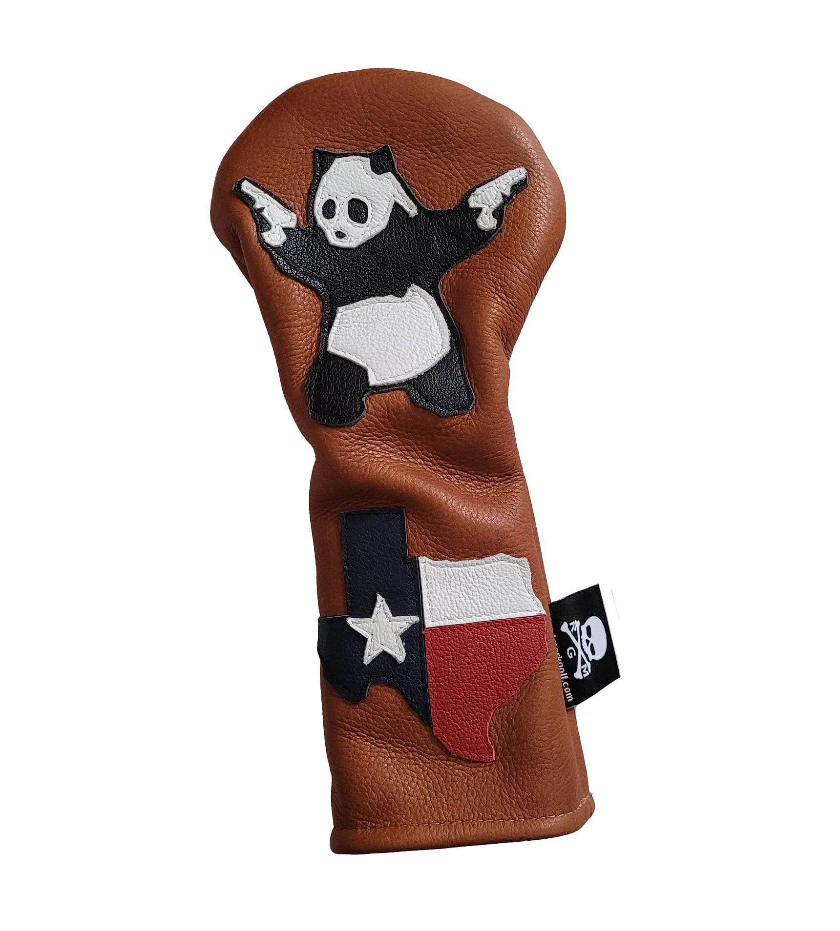 One-Of-A-Kind! Distressed Panda With Guns Texas Fairway Wood Cover