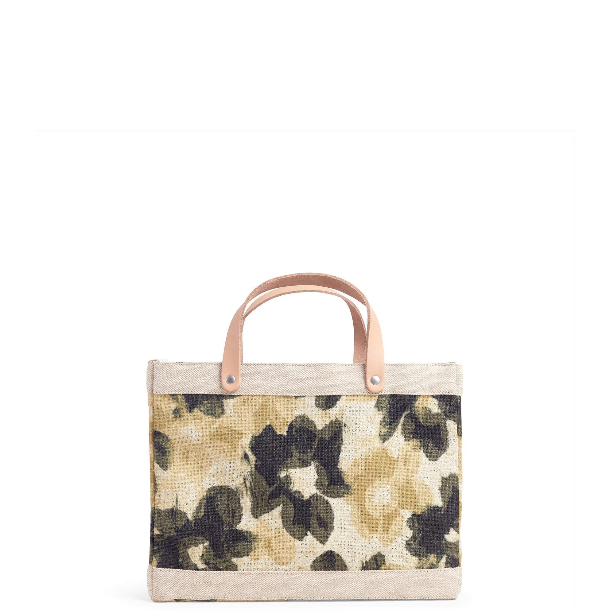 Petite Market Bag in Khaki Bloom by Liesel Plambeck