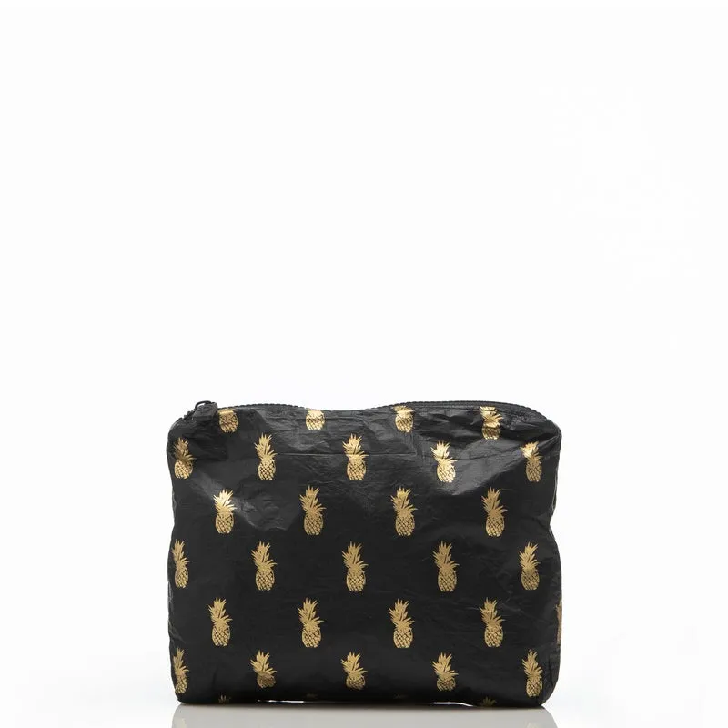 Pineapple Royale Small Pouch / Gold & Black