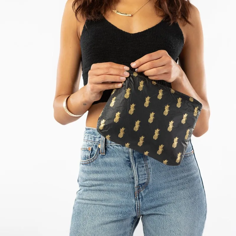 Pineapple Royale Small Pouch / Gold & Black