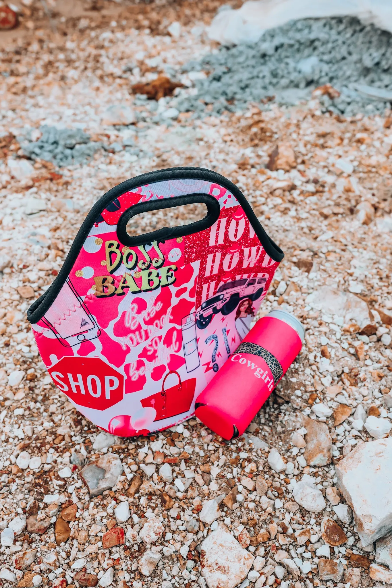 Pink Collage Lunch Tote