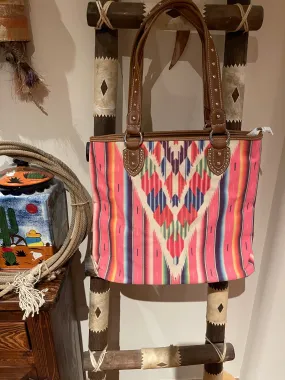 Pink serape XL tote