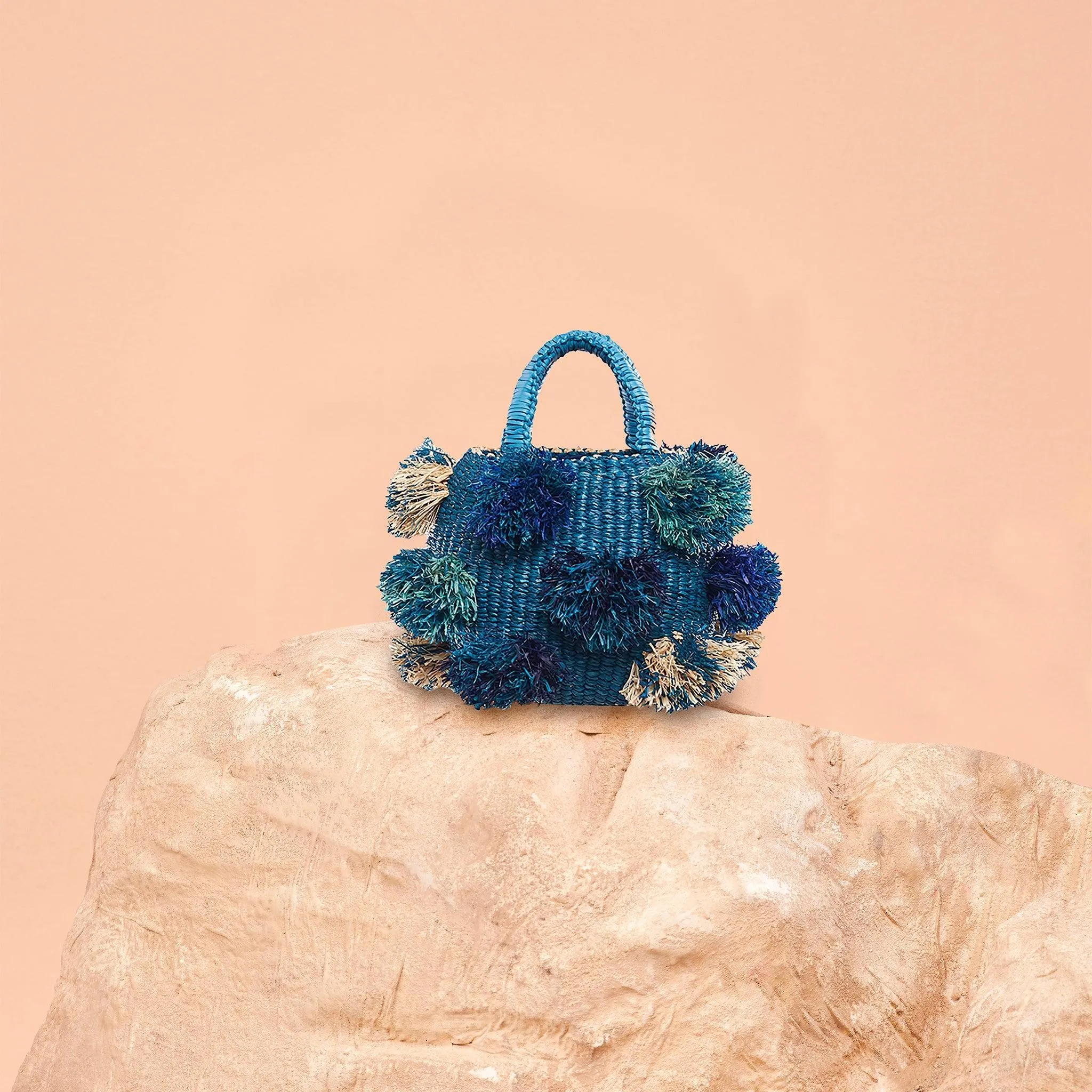 Pom Pom Bag Blue