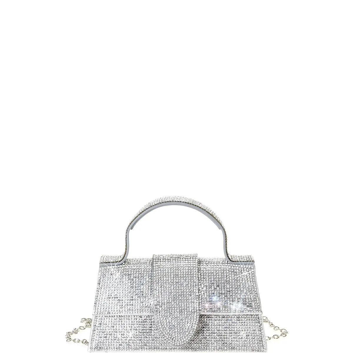 Rhinestone Allover Chic Design Handle Bag