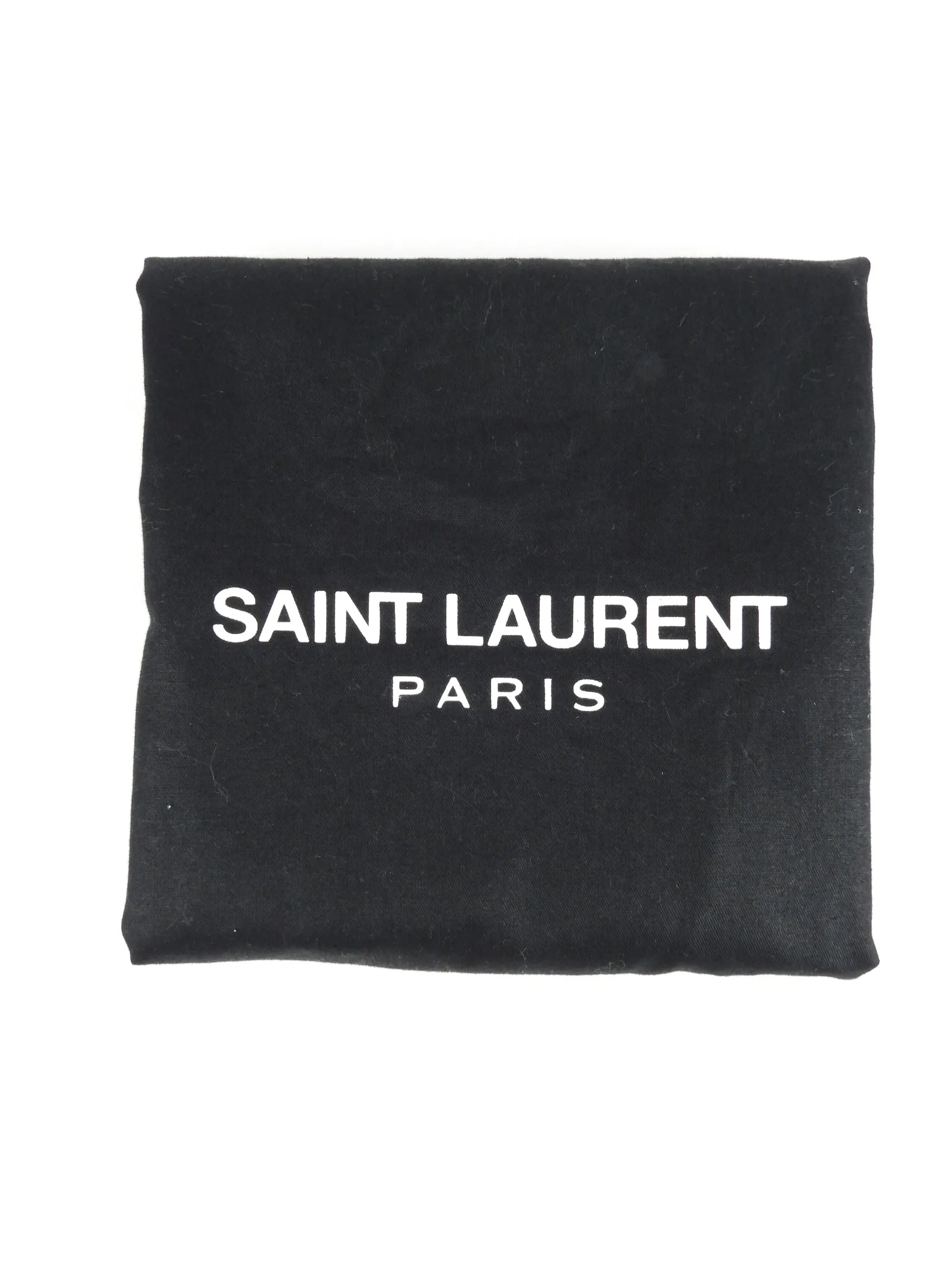 Saint Laurent Brown Leather Shopping Tote with Pouch