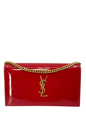 SAINT LAURENT Patent Calfskin Wallet On Chain Crossbody Bag