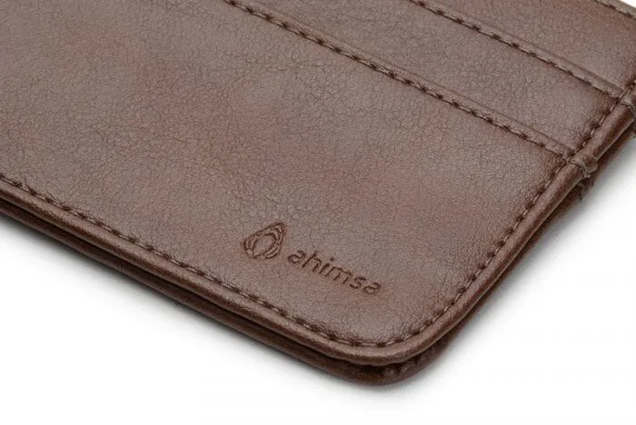 Slim wallet vegan-leather unisex wallet by Ahimsa - black, cognac or espresso