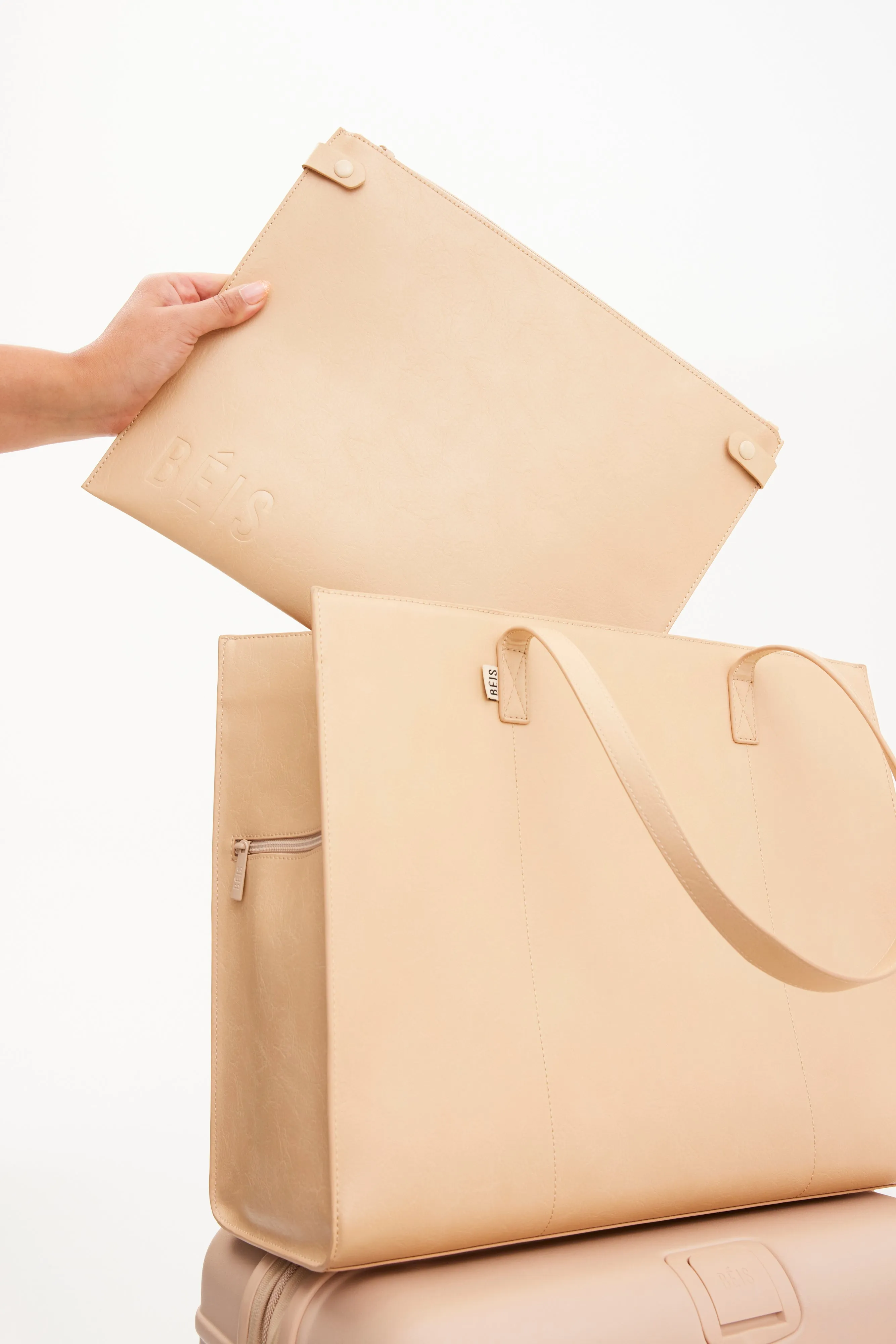 The Large Work Tote in Beige