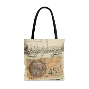 Vintage Letter Tote Bag