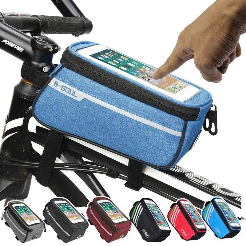 Waterproof Bicycle Bag Nylon Bike Cycling Cell Mobile Phone Bag Case 5.5'' 6'' Bicycle Panniers