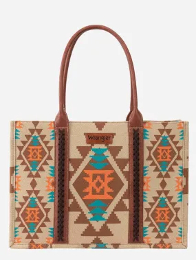 Wrangler Southwestern Print Wide Tote Bag Tan