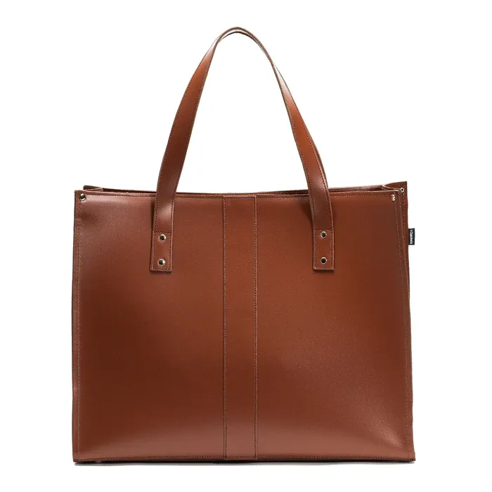 Zatchels Leather Shopper - Chestnut Brown